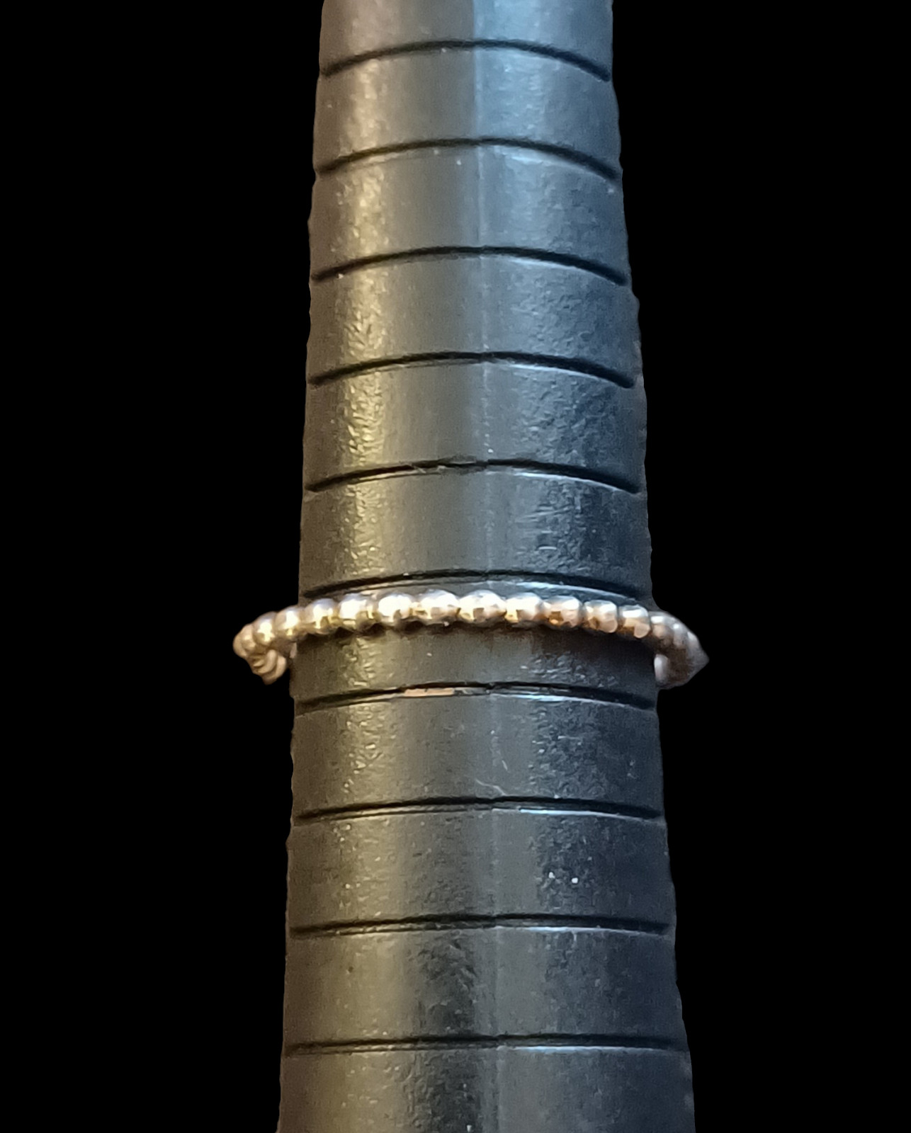 925 Sterling Silver Beaded Stackable Size 6.5 Ban… - image 4