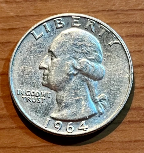 1964 D Washington Quarter - AU   Very Nice Condition    90% Silver