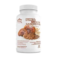 Pure & Broken Ganoderma Organic Spores 60 Caps