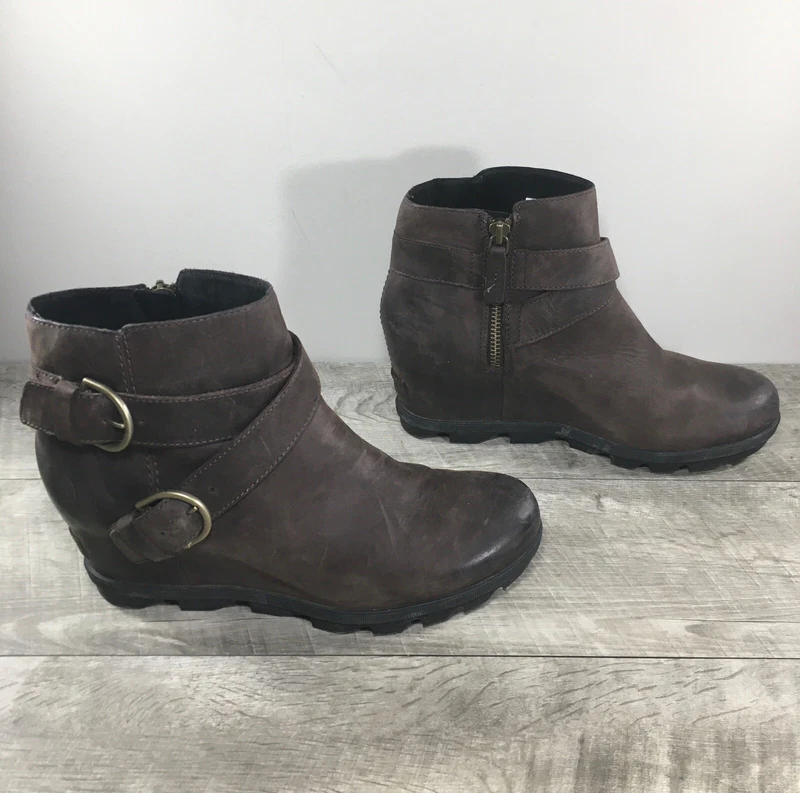 sorel nl3761 joan of arctic wedge ii waterproof leather buckle boots