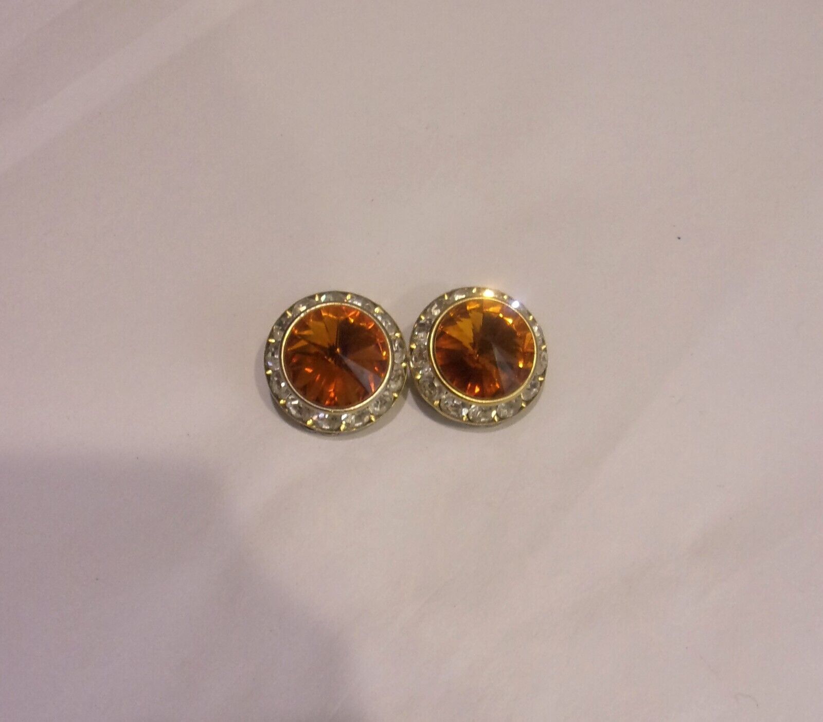Vtg AB Amber Crystals,Clear Genuine Crystals Halo… - image 4