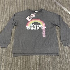Easy Does It Rainbow Sweatshirt Womens Small Gay Pride WILDFOX Long Sleeve NWT