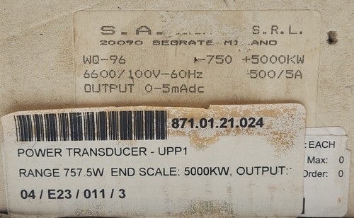 SAEL WQ-96 ACTIVE POWER TRANSDUCER - Picture 11 of 11