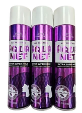 AQUA NET Hairspray UNSCENTED - EXTRA SUPER HOLD 11oz ( 3 pack ) purple