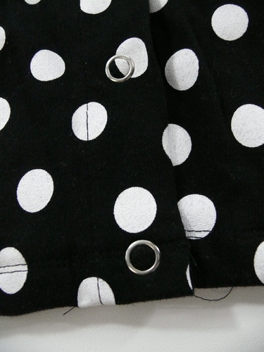 Onque Casuals Black With White Dots button up 3/4 Sleeve Stretch top shirt sx XL - Picture 7 of 8