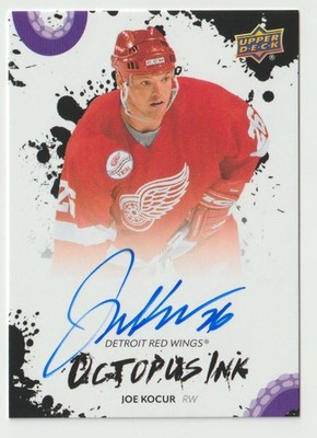 2025-26 RED WINGS CENTENNIAL OCTOPUS INK ODDS 1:15 PACKS AUTO JOE KOCUR #OI-JK