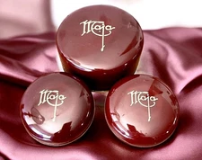 Maja Myrurgia DUSTING POWDER & 2 SOAP CAKES 4.9oz NEW in Hard Plastic Dish *READ