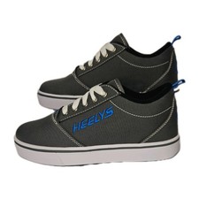 Heelys Pro 20 Youth Sz 4 Black W/ Blue Skate Sport Shoes Sneakers W/wheels