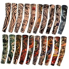 HOVEOX 20pcs Temporary Tattoo Arm Sleeves Arts Fake Slip on Arm Sunscreen