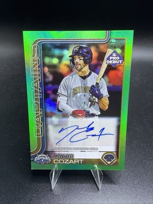 2025 Topps Pro Debut Auto Autograph Card PD-3 Jacob Cozart Green Foil /99