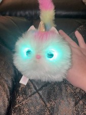 Pomsies PATCHES Interactive Plush Cat Kitty Blue Pink White 50 Sounds Wearable