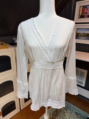 Women's Boho Chic 100% Cotton Blouse by Boston Proper - Size 12