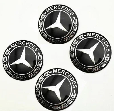 4x 60mm Für Mercedes Benz Nabendeckel Aufkleber Stern Emblem Nabenkappen Sticker - Bild 1 von 4