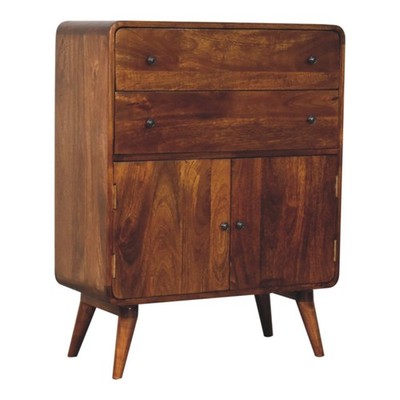Curved Nordic Charm Chestnut Cabinet
