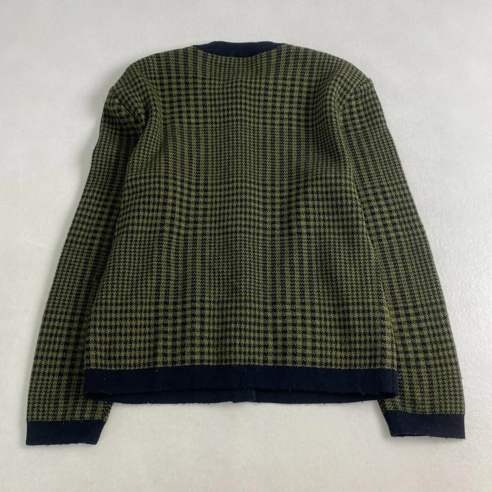 Cárdigan Christian Dior Sin Cuello Lana Verde Negro Talla M L Equivalente Foto 2 de 4