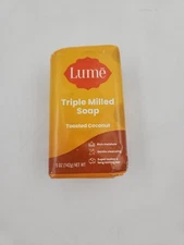 Lume Triple Milled Soap Bar Rich Moisture & Gentle Cleansing 5oz Toasted Coconut