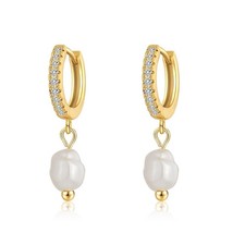 Pearl Earrings for Women Trendy Dainty Hoop Earrings Jewelry
