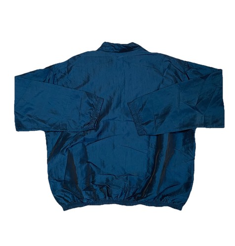 Vintage Surf Style 1/4 Zip Pullover Windbreaker Jacket One Size Blue Iridescent - Picture 2 of 10