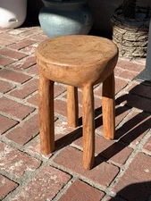 Vintage African Wooden Senufo Stool Handcarved 14 1/4” Tall x 10 1/2” Diameter