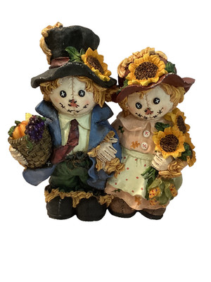 MR & MRS SCARECROW Horror Couple Dolls   Distressed Handmade Look Creepy Vintage