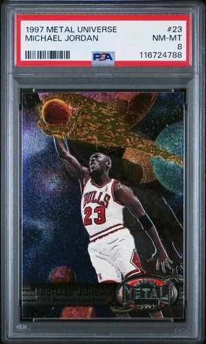 1997 METAL UNIVERSE #23 MICHAEL JORDAN PSA 8 🔥