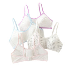 4 Pack Girls Teenage Bra Kids Soft Cotton Training Underwear Comfort Tops
