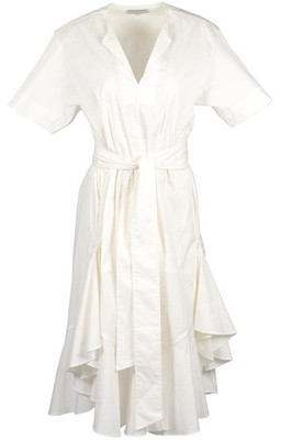 LEE MATHEWS MIDIKLEID WEISS BAUMWOLLE US 0 UK 4
