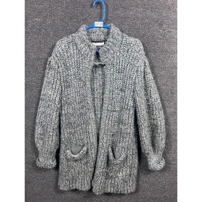 Bramble Lane Knit Cardigan Sweater Womens Size M Gray Long Sleeve Long
