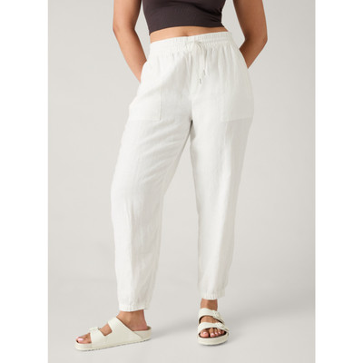 Athleta Retreat Linen Pant NWT PLUS Sz. 22W Jogger Calla Lilly Ivory Beach