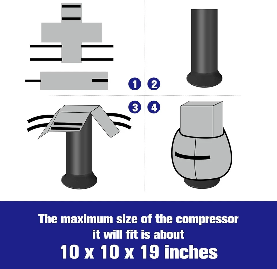 Air Conditioner Compressor Sound Blanket 10 x 10 x 19 Inches Heavy Duty Gray Ac - Image 4 of 4