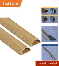 Paintable Half Round Cord Cover - 39in Wood-Effect Cable Hider for Easy Use