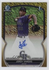 2023 Bowman Chrome Prospect Gold Shimmer Refractor 25/50 Jordy Vargas Auto 0o48
