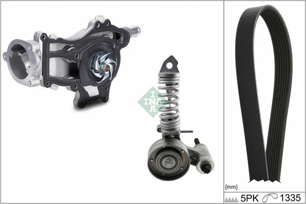 Schaeffler INA Wasserpumpe + Keilrippenriemensatz 529 0295 30 FüR Opel Corsa S07-image