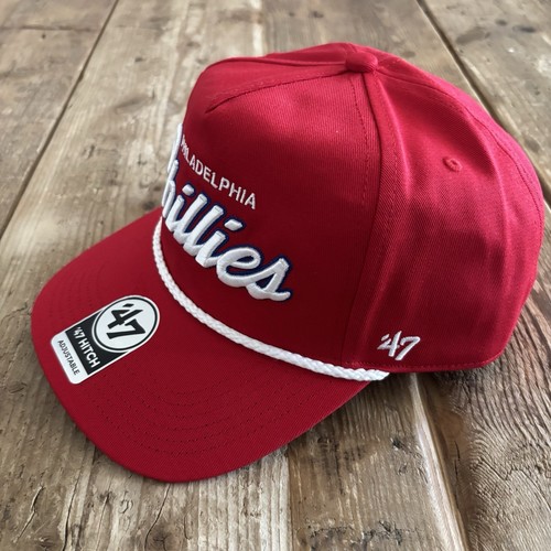 NWT Philadelphia Phillies MLB '47 Brand Red Script Rope Hitch Snapback Hat - Picture 3 of 7