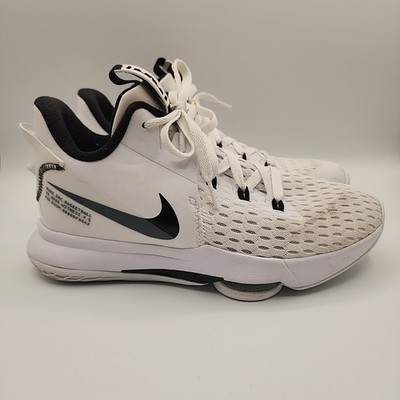 Nike LeBron Witness 5 Trainers US 9  Basketball  UK 8 CQ9380-101 White & Black