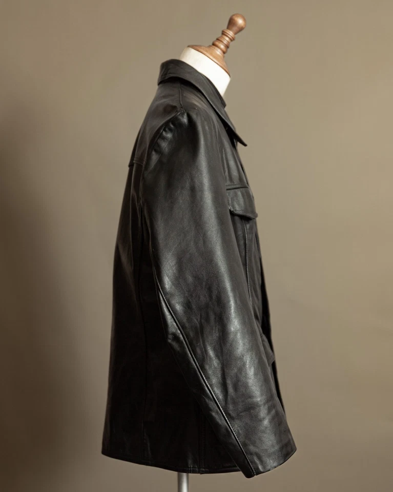 Vintage German Leather Police Patrol Motorcycle Jacket - Large (44) - Image 4 of 4