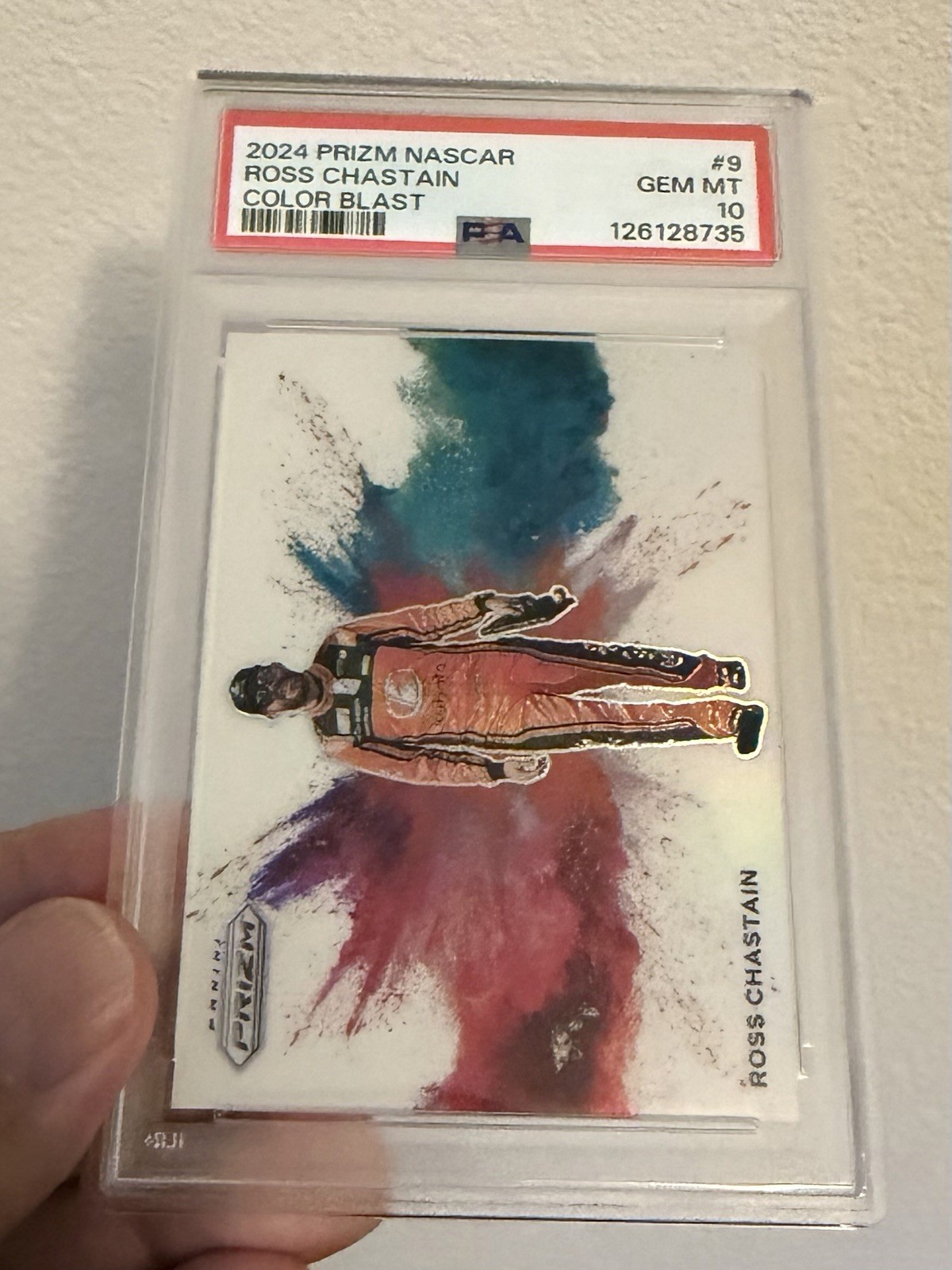 2024 Panini Prizm Nascar Color Blast Ross Chastain #9 PSA 10 view 3