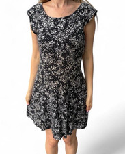 American Eagle Outfitters cross back Black and white fit and flare mini dress S