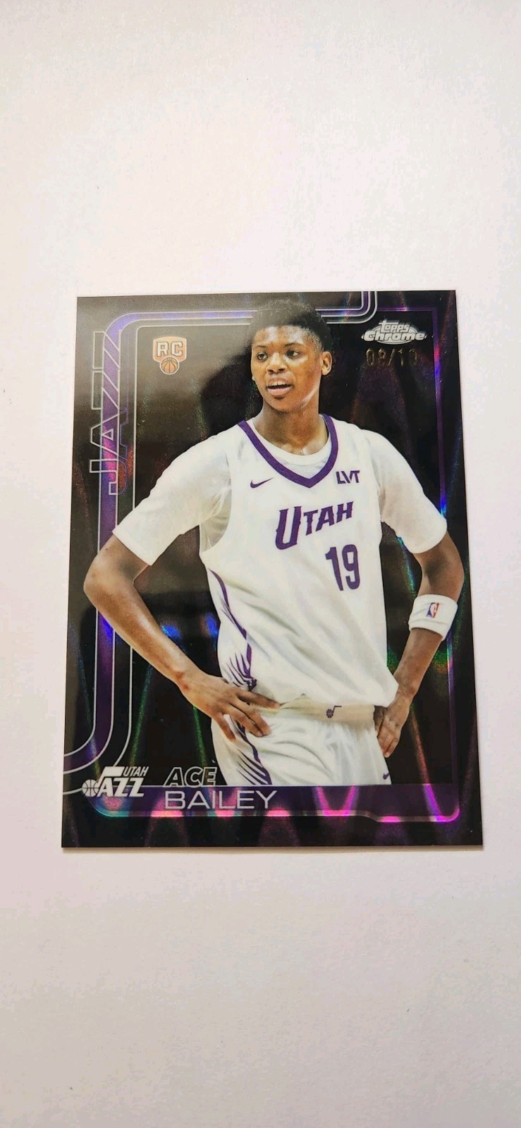 2025-26 Topps Chrome Ace Bailey #255 RC Rookie Black RayWave /10