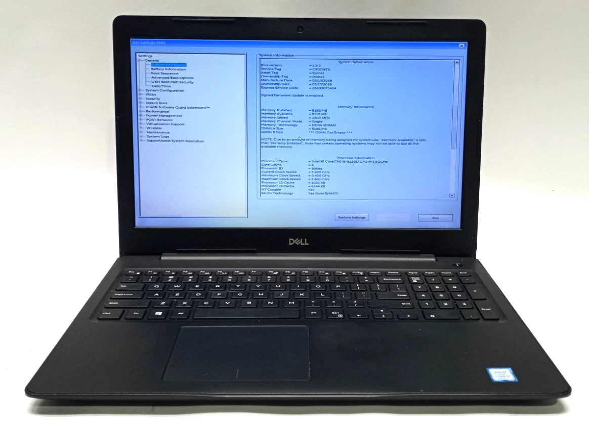Dell Intel Core i5 8th Gen. 8 GB RAM PC Laptops & Netbooks for
