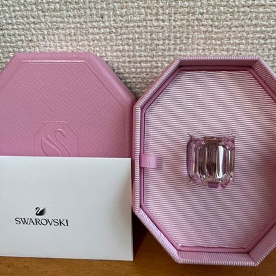 Swarovski Lucent Ring Pink Octagon Cut Size 58 Used