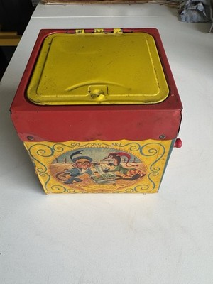 Vintage 1950s Mattel Jolly-Tune Clown Jack In The Music Box USA Non Working