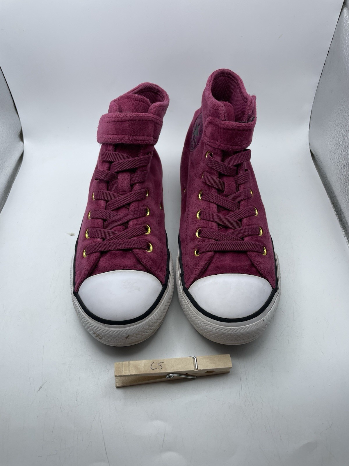 SAOLA Scarpe slip on Converse Chuck Taylor All Star in velluto giovanili taglia 2 bordeaux