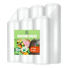 Vacuum Sealer Rolls 11x20ft & 8x20ft – 6 Pack BPA-Free Food Bags