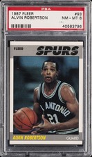 1987 FLEER #93 ALVIN ROBERTSON PSA 8