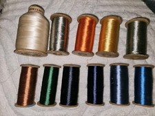 Lot 11 Vtg Large Spools Rayon Machine Embroidery Thread