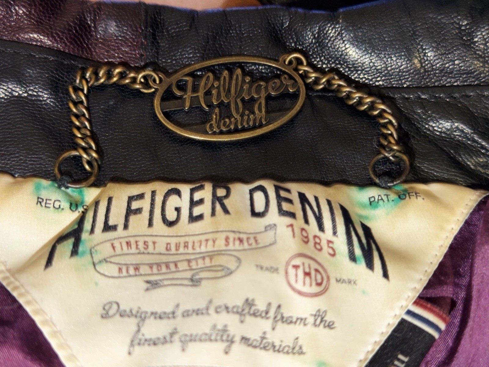 Rare Tommy Hilfiger SAMPLE leather patchwork, jac… - image 6