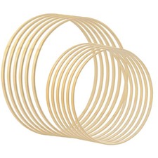 AUEAR, 12 Pack Wooden Bamboo Floral Hoop 2 Sizes Macrame 12 Pack, 10" 12"