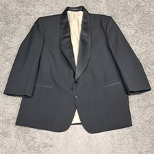 Chaps Ralph Lauren Mens Black Shawl Lapel Tuxedo Jacket Blazer Made in USA 50R