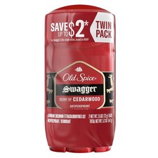 Old Spice Swagger Deodorant Cedarwood Scent 2 Pack 48H Odor Protection